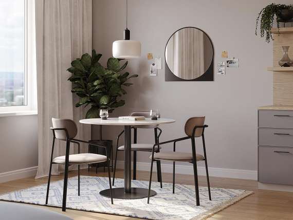 Стул Ror, Round, серый велюр