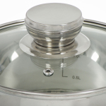 Кастрюля нерж, 1.9 л, с крыш, Daniks, Стандарт-PR, SD-16-2, индукц