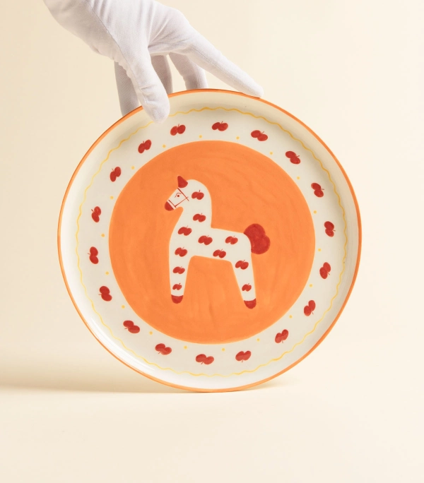 Тарелка – С лошадкой, оранжевая | Лукоморье