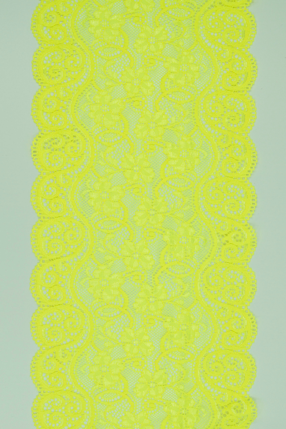 Эластичное кружево желтое неоновое ширина 18 см ОТРЕЗЫ