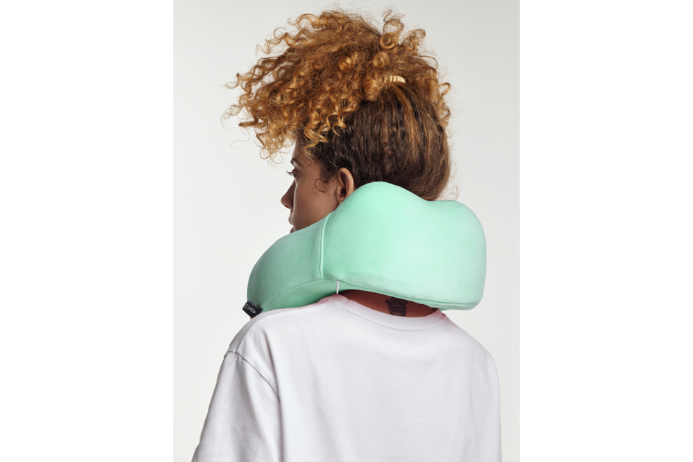 Подушка для путешествий RoadLike Travel Kit Velvet с эффектом памяти, мятный