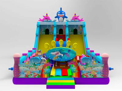 Коммерческий надувной батут «На морском дне 3», 15*7*7 м