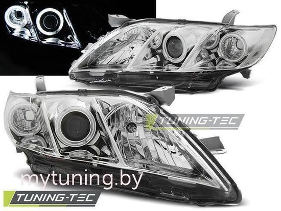 Передние фары ANGEL EYES CHROME для Toyota Camry V40