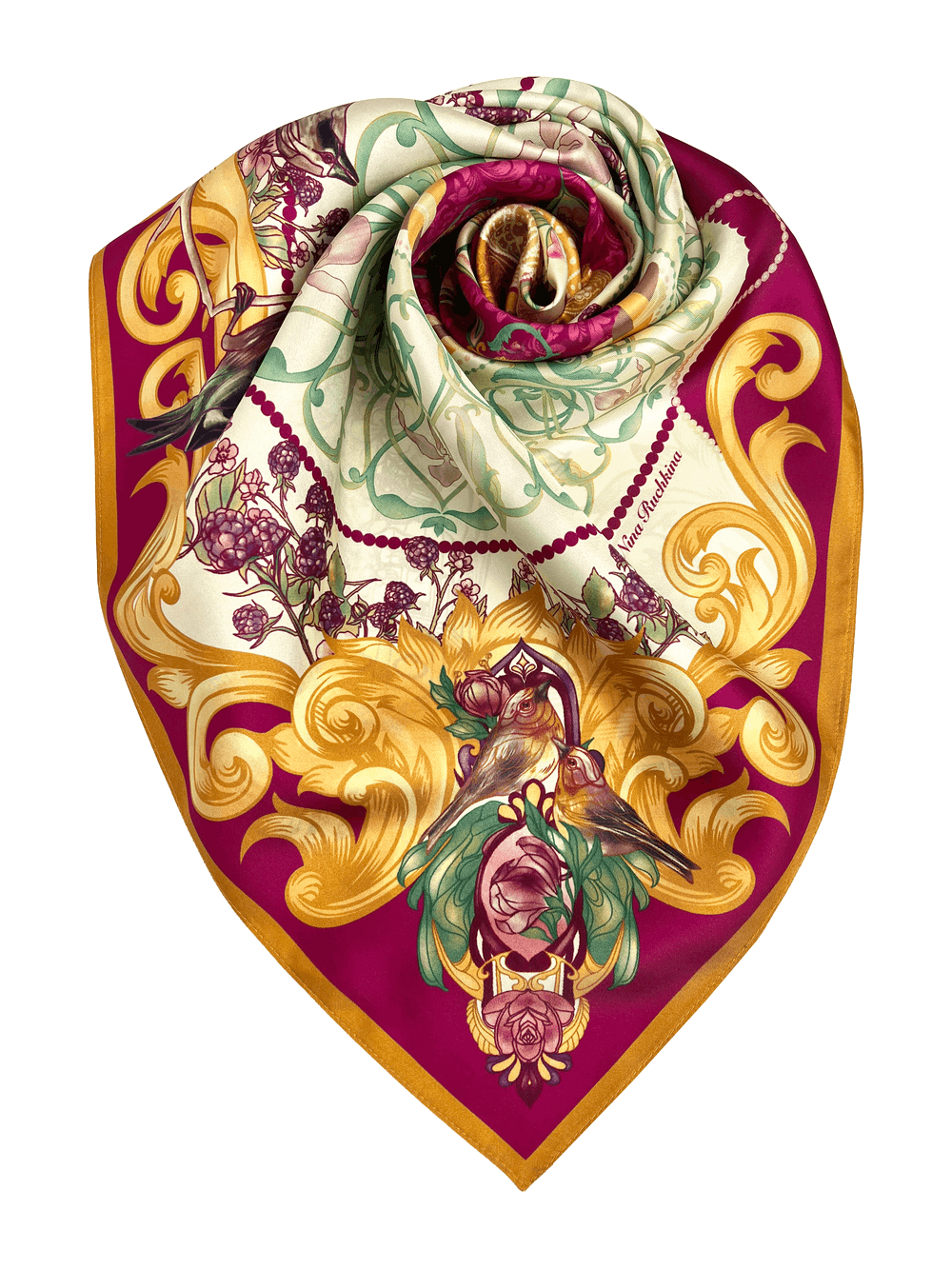 Платок «Красна девица. Красноярский край» 100% шелк