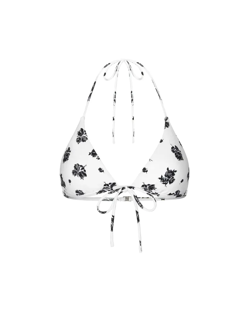 Gill, купальник из бифлекса раздельный, молочный с цветочным принтом и парео