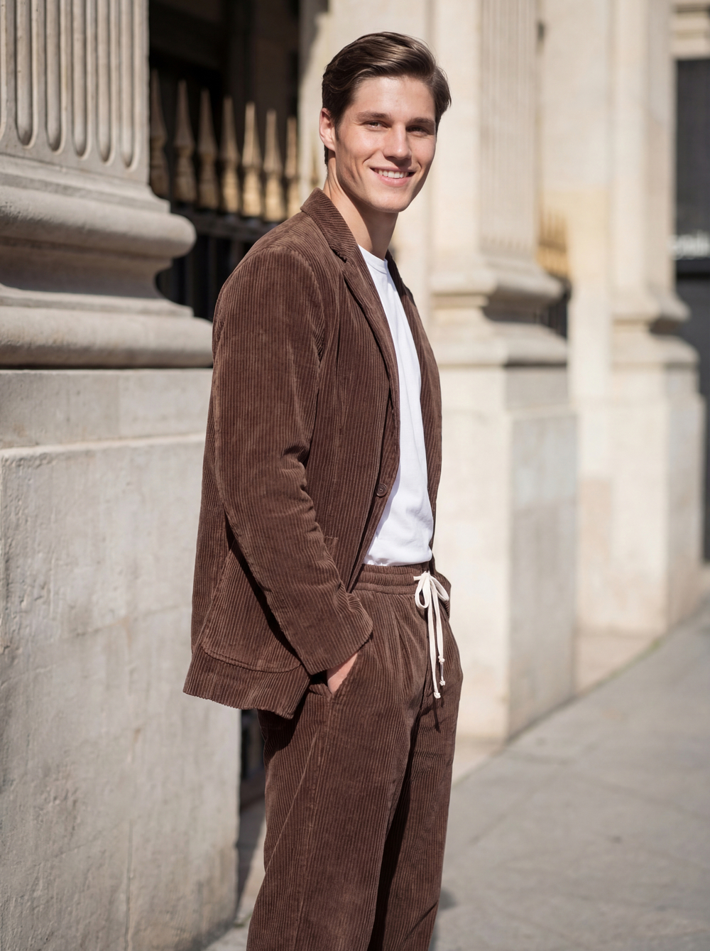 Вельветовый оверсайз коричневый