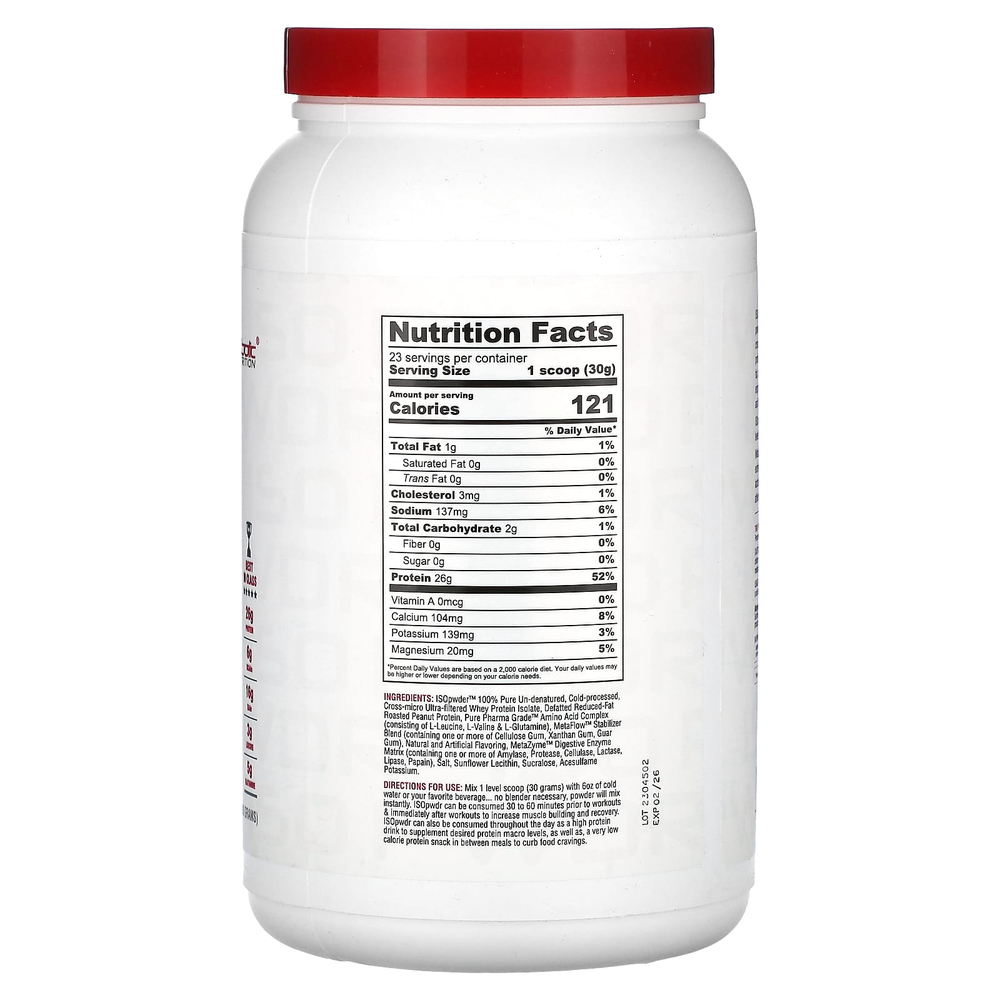 Metabolic Nutrition, ISOpwDR, изолят сывороточного протеина, со вкусом печенья с пеканом, 690 г (1,52 фунта)