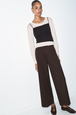 ZARA БРЮКИ ИЗ ИНТЕРЛОКА, ШОКОЛАДНЫЙ