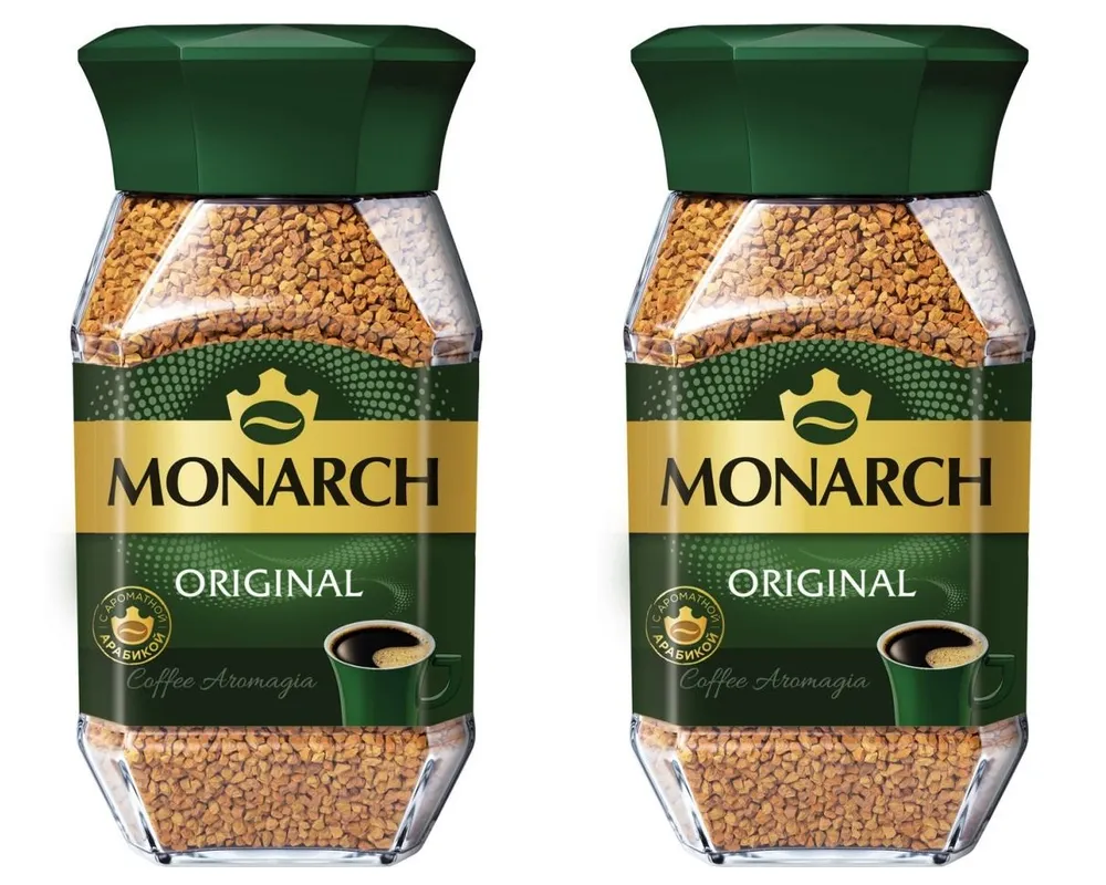 кофе растворимый Monarch Original, 95 г стеклянная банка (Монарх) х 2 шт