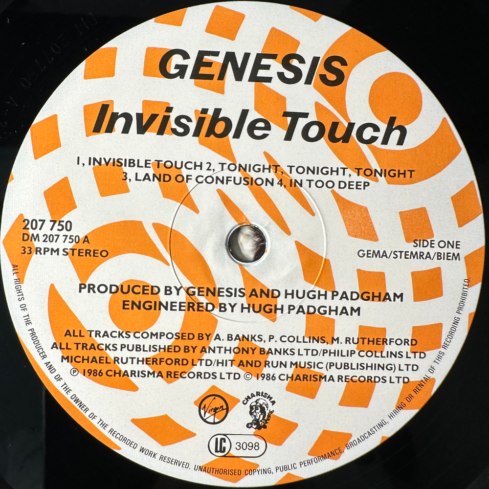 Genesis - Invisible Touch (Германия 1986г.)