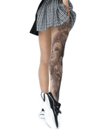 Колготки +size с принтом в виде девушки в маске (Размер: XL-XXL-XXXL) (Цвет: бежевый)