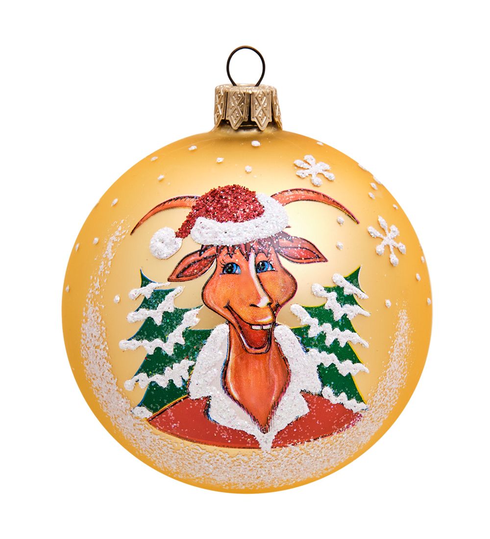 Элита НФШ-1348 Ел. украшение Шар «Козлик новогодний» 85 мм