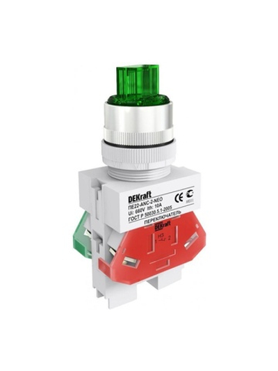 Переключатель на 2 положения I-O ПЕ-22 ANC-2 d22мм зел. DEKraft 25057DEK
