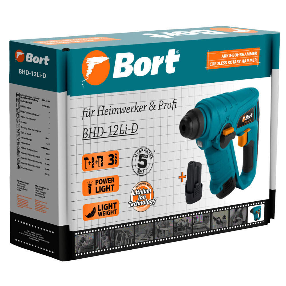 Перфоратор аккумуляторный Bort BHD-12Li-D 93411133