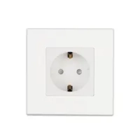 Розетка с заземлением одинарная 86х86мм , 16А-250В IP20 скрытой установки,белый.