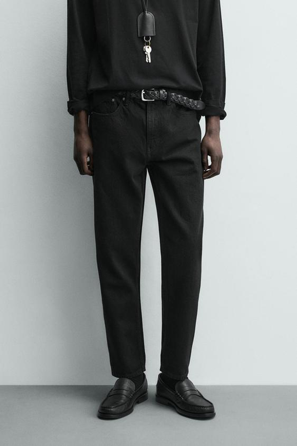 ZARA ДЖИНСЫ SLIM TAPERED FIT, ЧЕРНЫЙ