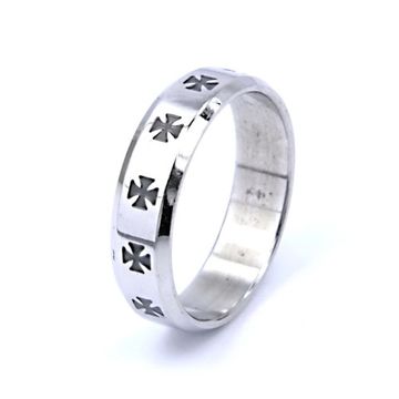 Кольцо стальное (3) "Мальтийский крест" (6 мм)