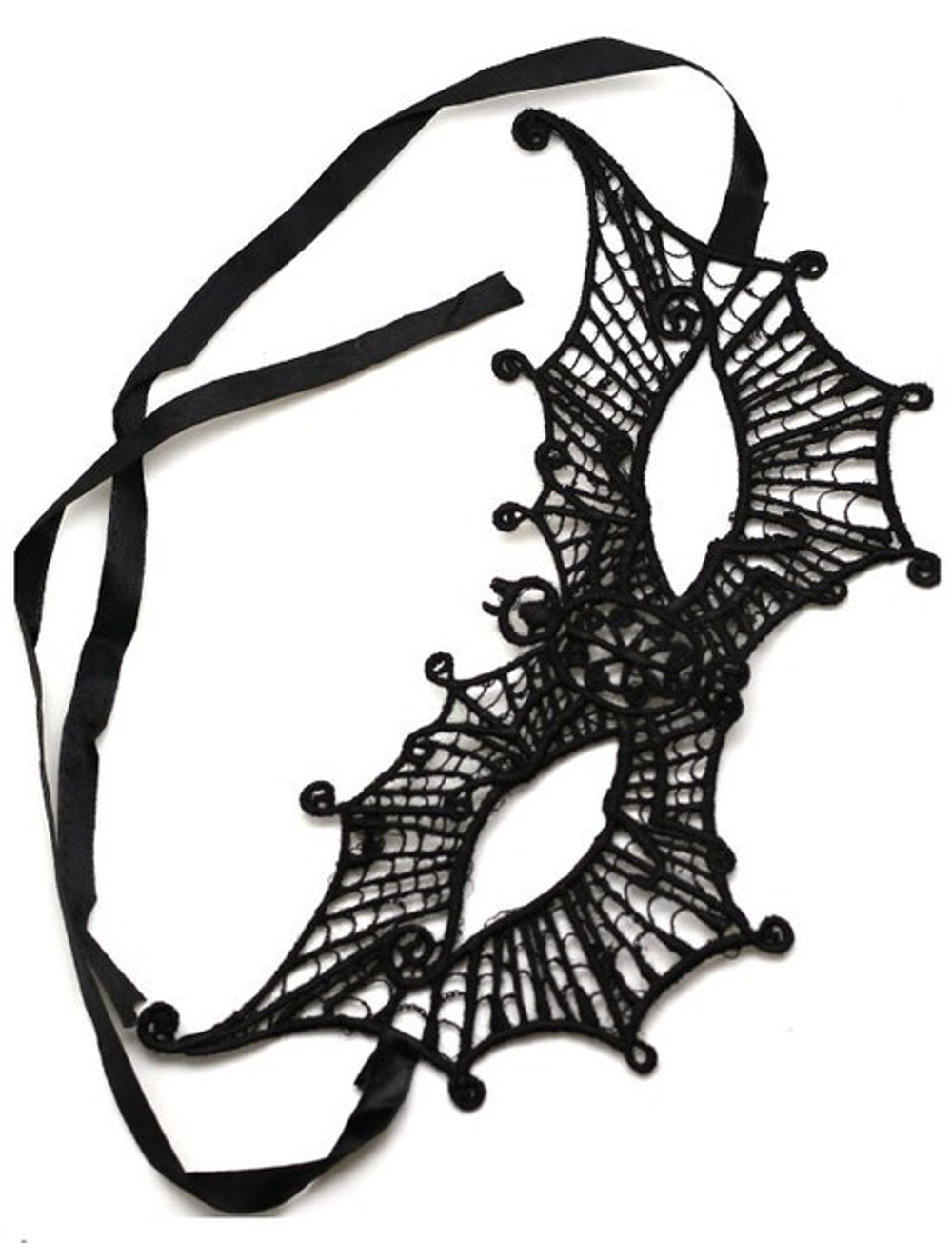 Ажурная черная кружевная маска "Женщина-вамп" (Цвет: черный)