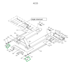 Ось крепления углового рычага к подвильной тяге для гидравлических тележек AC25