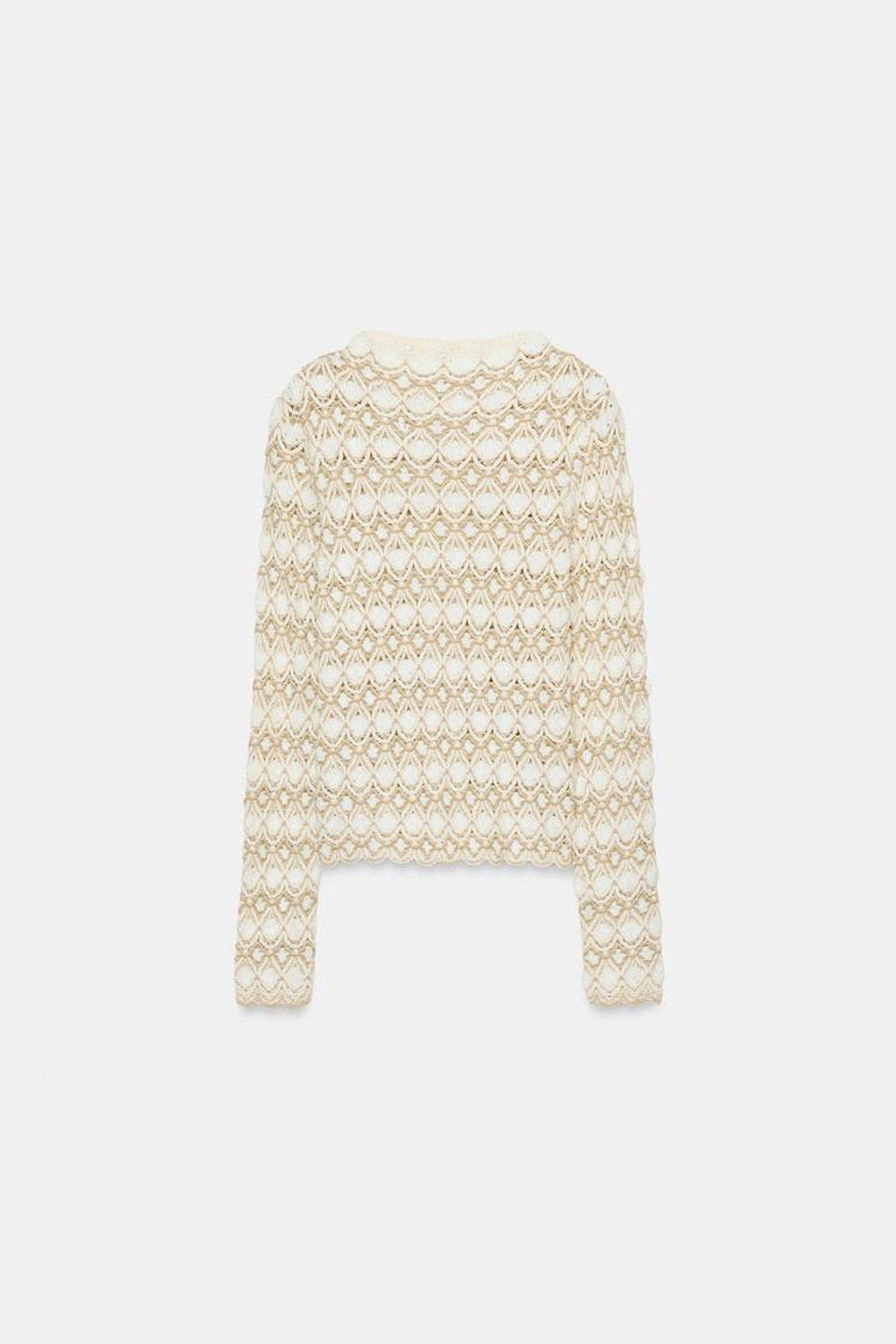 ZARA ДЖЕМПЕР СТРУКТУРНОЙ ВЯЗКИ, ЭКРЮ