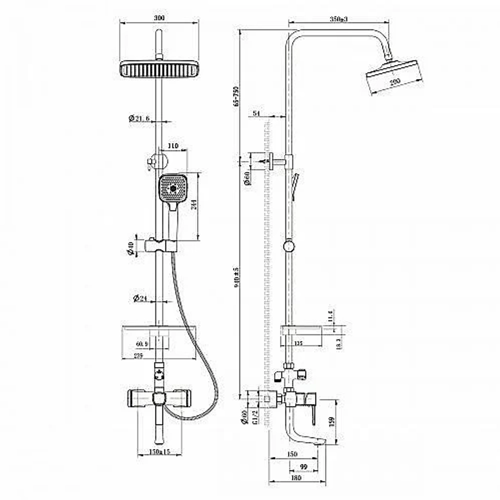 Душевая система Lemark Evitta LM0562C