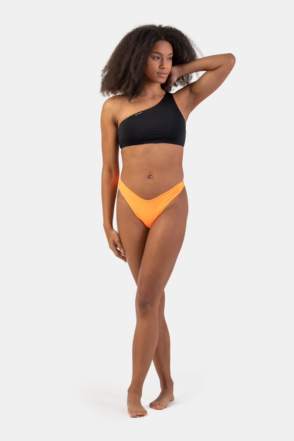 Топ ONE SHOULDER BANDEAU BIKINI TOP 448 Черный