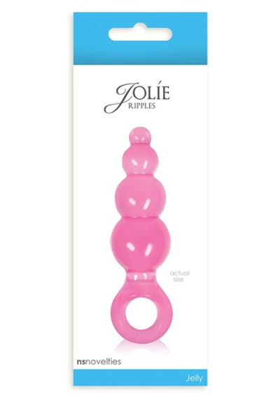 Малая розовая анальная пробка Jolie - Ripples