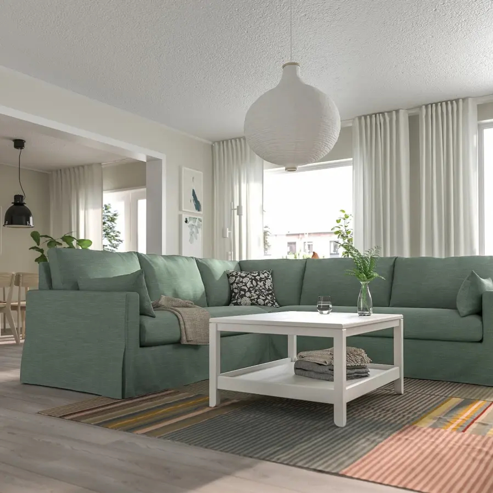 Диван угловой 4-местный - IKEA HYLTARP/ХИЛТАРП ИКЕА, зеленый