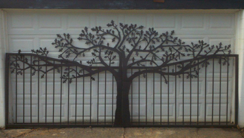 Откатные ворота с лазерной резкой от производителя под ключ.