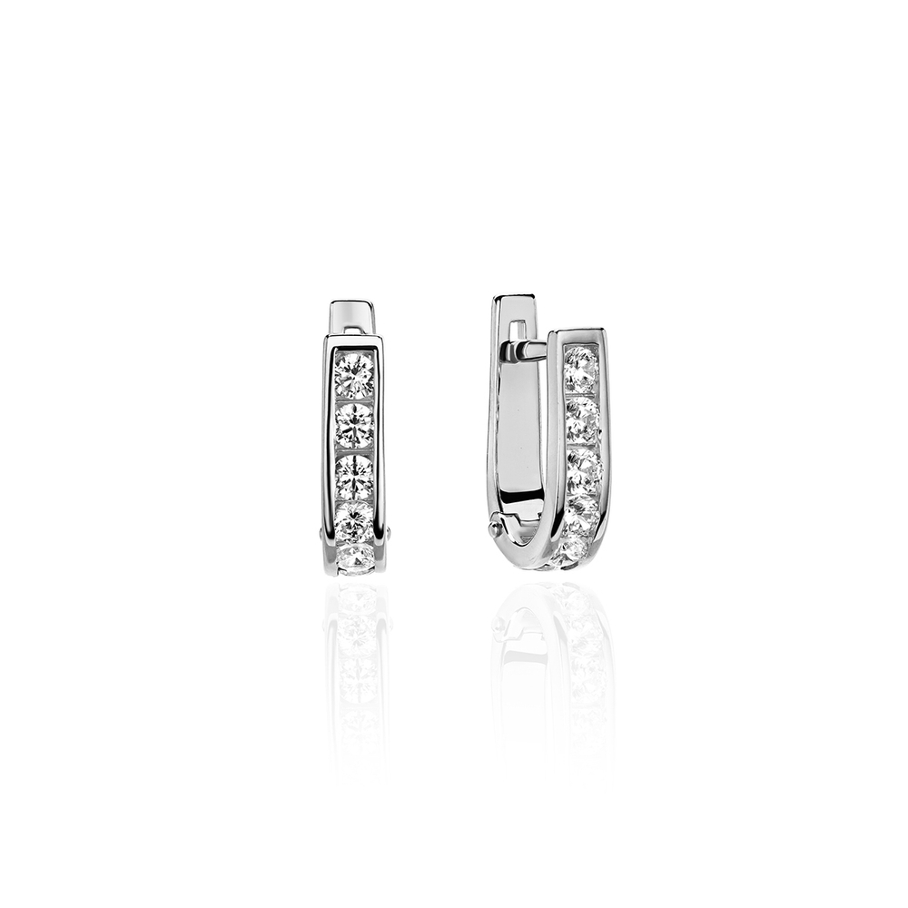 Серьги с фианитом из белого золота 585 пробы JA-S-1С124829