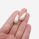 Хрустальный жемчуг, оттенок "Белый", полупросверленная капля, 19,5*8мм