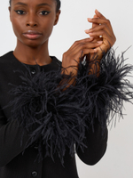 Кардиган короткий с перьями