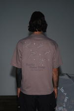 Футболка Blue Monte T-Shirt with Frog, Hand, Tree, and Stone Print "Yunzhi Brown"