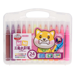 Фломастеры "Корги" в чемоданчике 24 цвета трехгранные смываемые