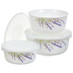 Салатник стеклокерам, кругл, 3 шт, 14,16,19 см, с крыш, Лаванда, Daniks, HDW3T-P