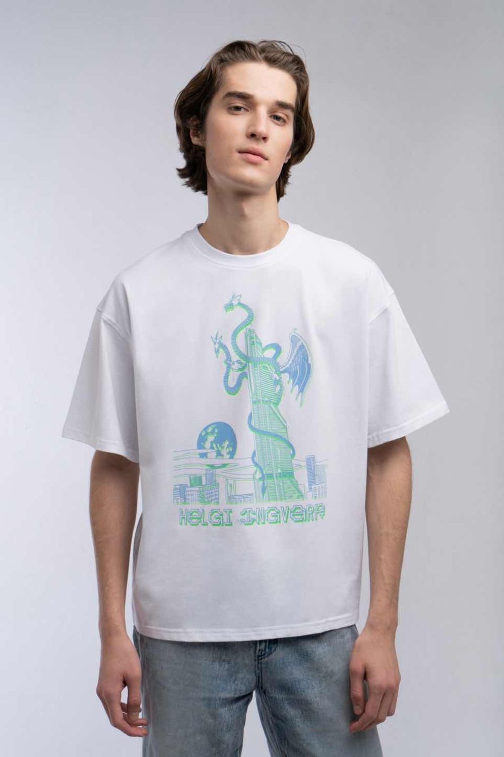 Футболка HELGI INGVARR Змей Белая