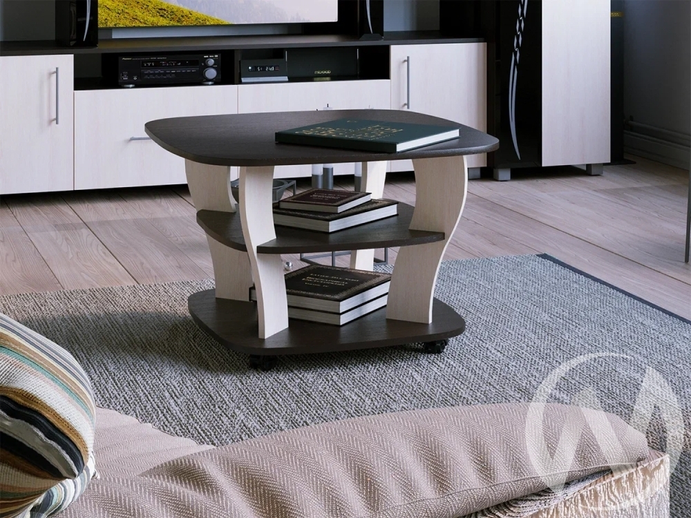 Стол журнальный СЖ-4 ПРИОРИТЕТ (венге/дуб молочный)