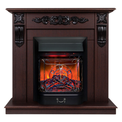 Электрокамин RealFlame Dominica DN орех с очагом Majestic Lux Black RC