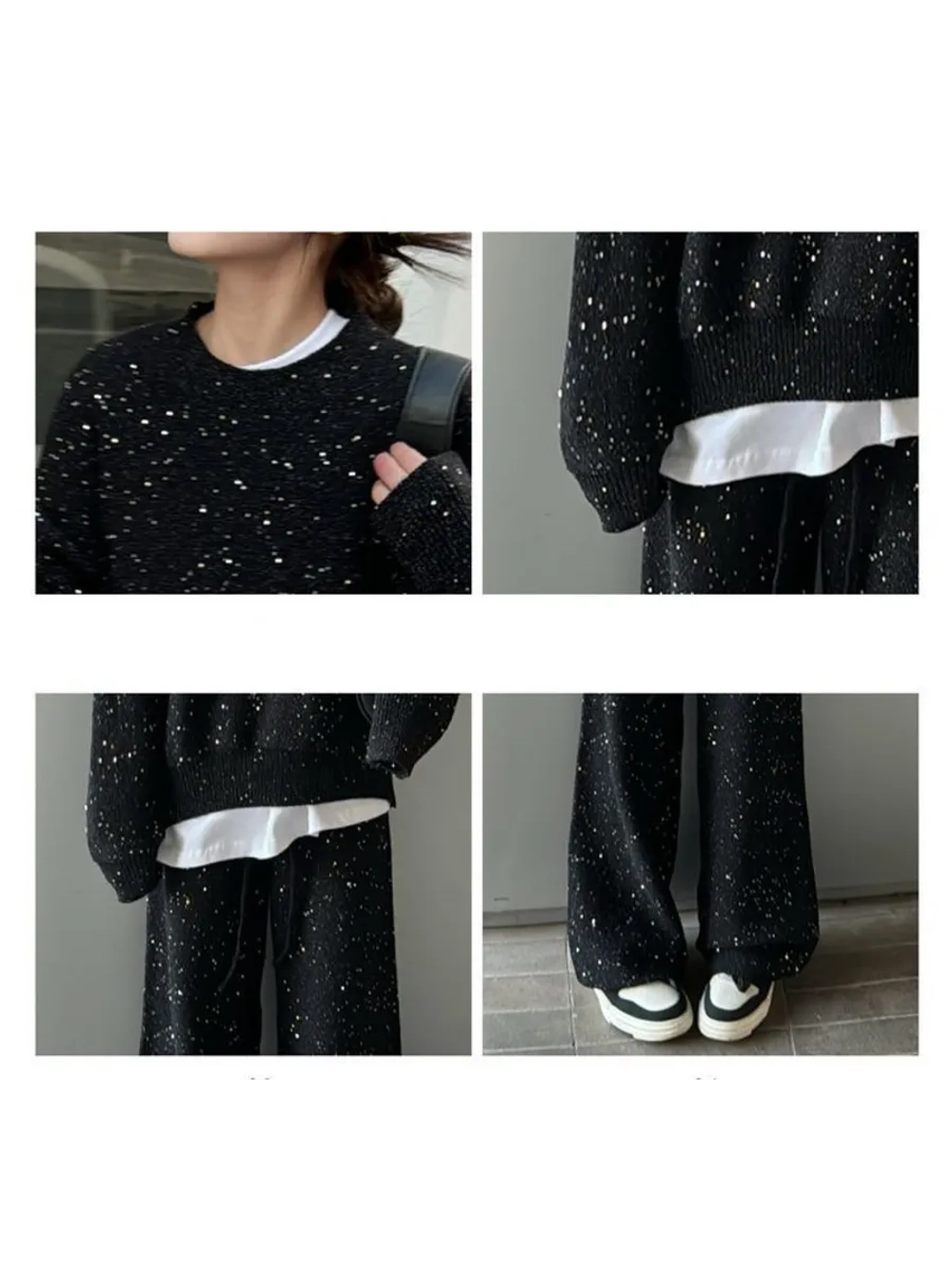 Костюм вязаный с пайетками