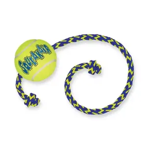 Игрушка для собак KONG  Air "Теннисный мяч" с канатом средний