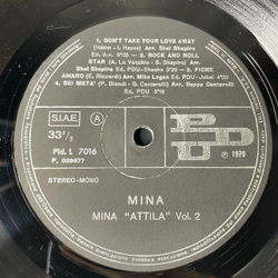 Винтажная виниловая пластинка LP Mina Мина Attila (Италия 1979)