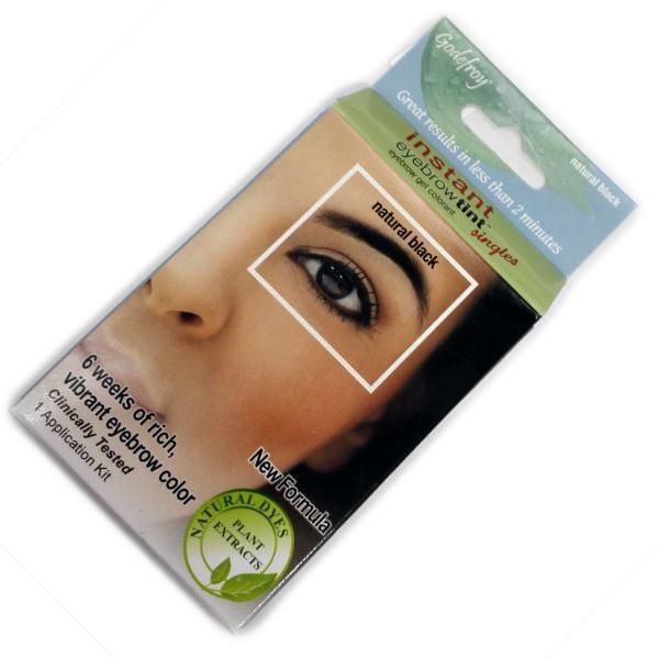 GODEFROY Краска-хна для бровей и ресниц в капсулах (4 шт.) Eyebrow Tint Black. ЧЕРНАЯ