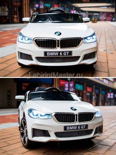 Детский электромобиль "BMW 6 GT" 6V, белый