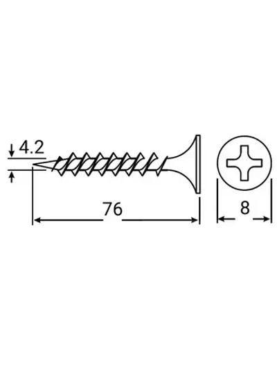 Саморез по дереву 4.2х76 мм желтый, 50шт.
