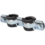 Хомут для труб двухвинтовой сдвоенный STOUT - 3/8" (15-19 мм, с шпилькой и дюбелем)