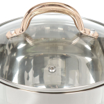 Набор посуды нерж, 4 пр, кастрюли 1.8,3.9 л, индукц, Daniks, Мадрид Gold, SD-334G