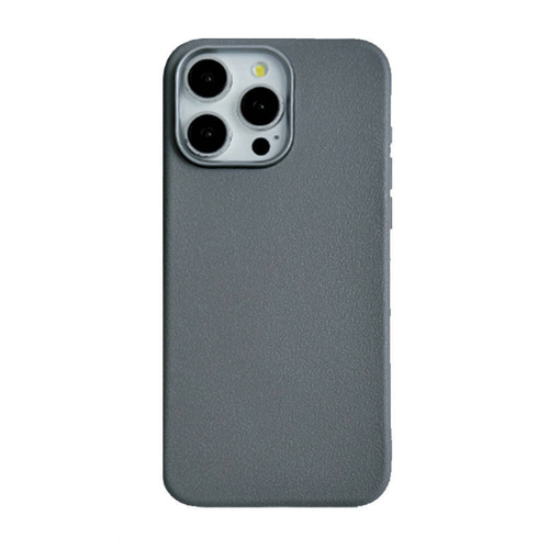 Чехол пластиковый для iPhone 16 Pro Светло-серый, имитация кожи