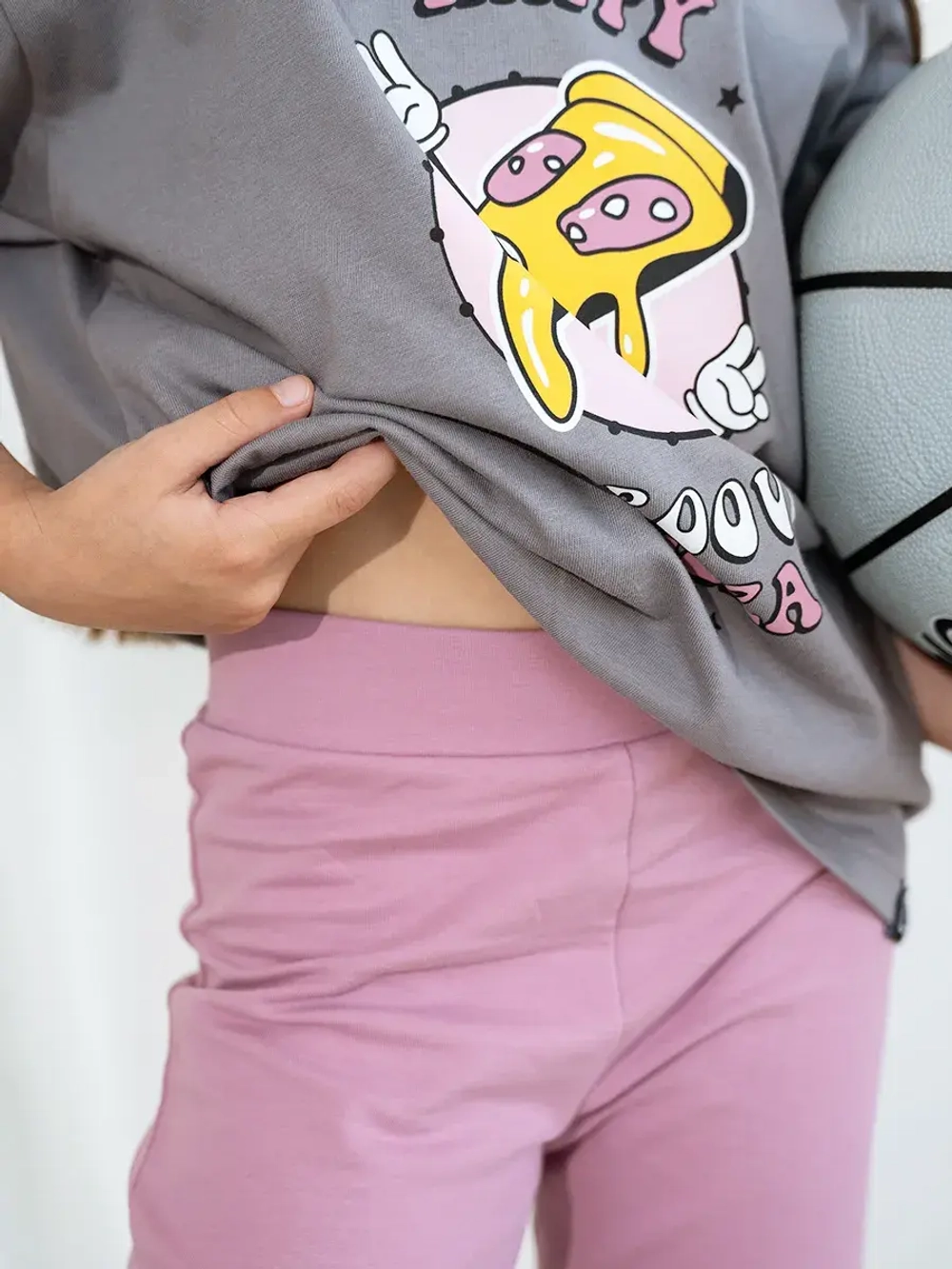 Костюм спортивный для девочки, футболка и леггинсы