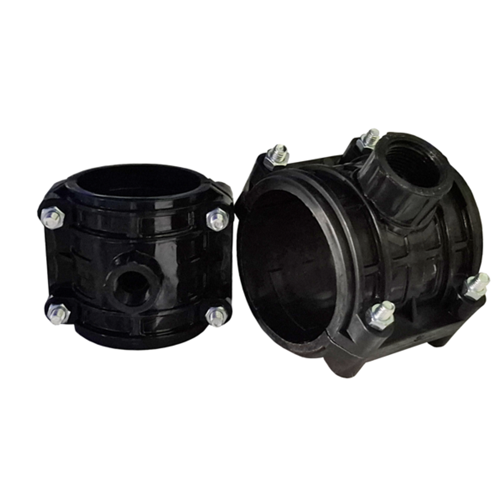 Седелка ПЭ с внут. труб. резьбой 90 - 1/2" 2 болта (обж.) ТПК-АКВА