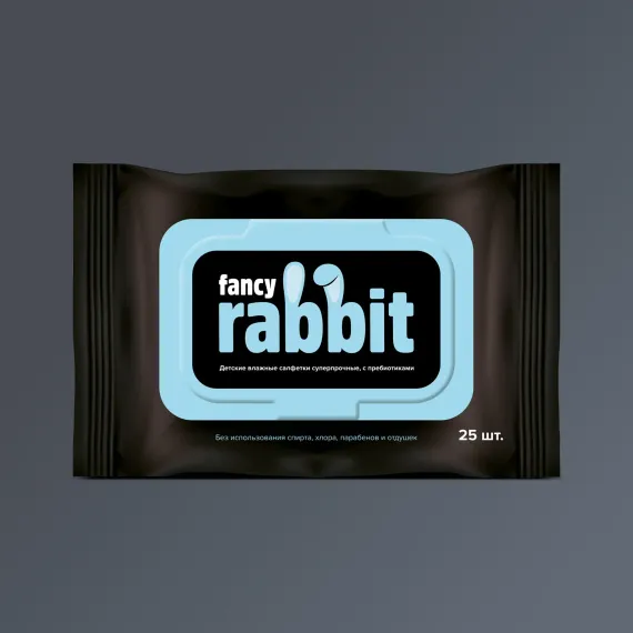 Салфетки влажные детские Fancy Rabbit флоупак 25 шт